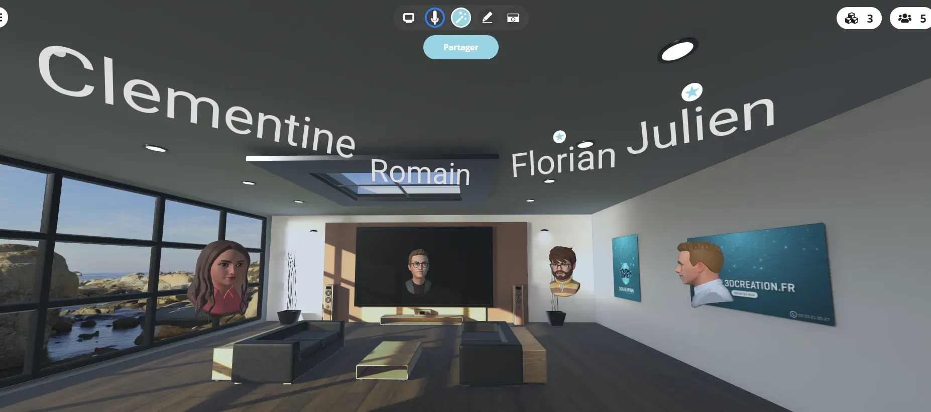 Un homme enfile un casque de réalité virtuelle sur un stand de salon.