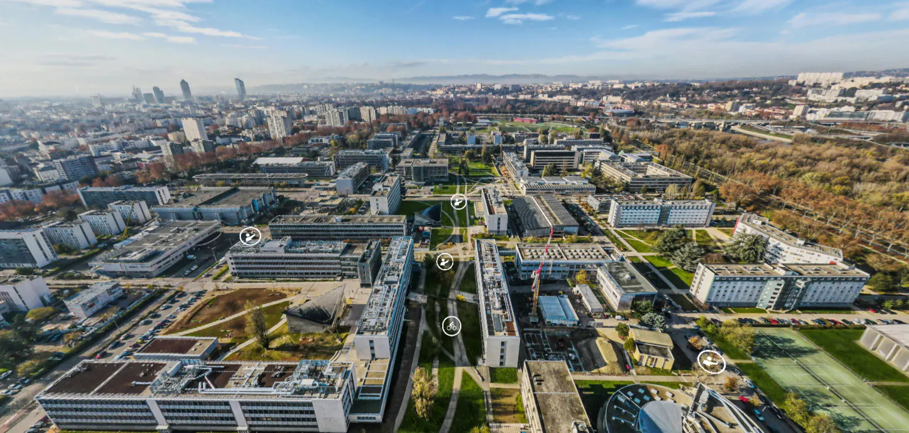 Vue aérienne du campus de l’INSA Lyon