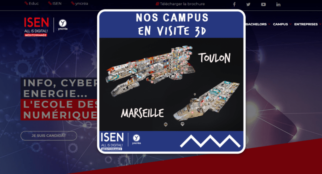 Visite virtuelle de l’école ISEN à Toulon et Marseille